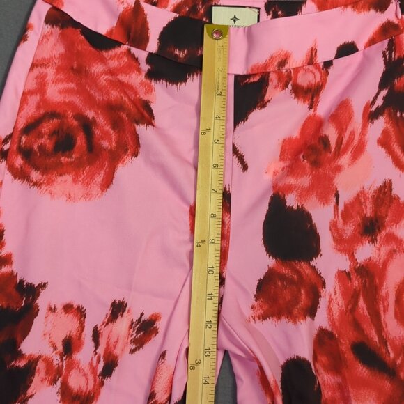 Tuckernuck Pants Women's M Pink Floral Cerise Blossom Erin Wide Leg Side Zip NWT - Picture 7 of 13